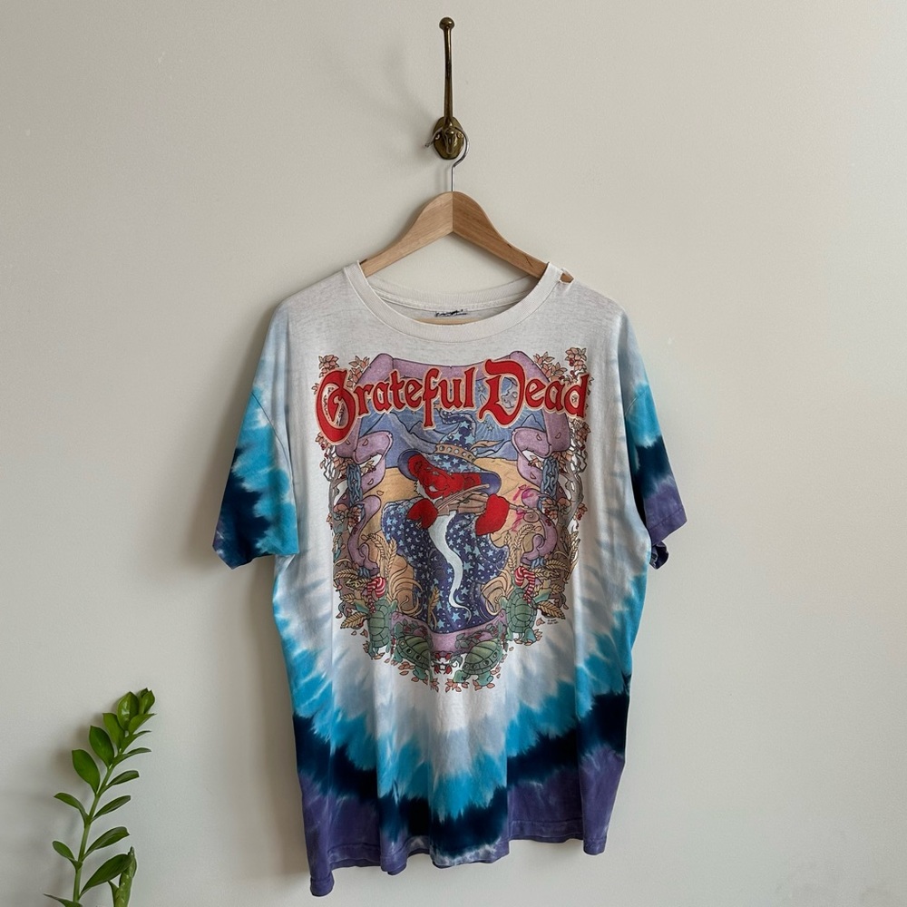 Vintage Grateful Dead Terrapin Moon Vintage Liquid Blue Tie Dye Concert Album- L